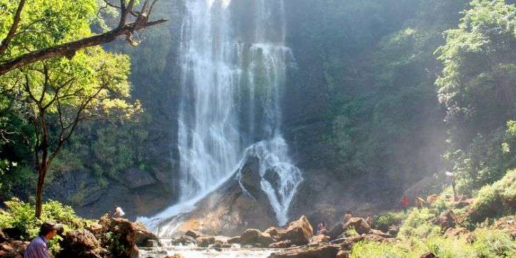 a Manikyadhara waterfall in the Chikmagalur forest