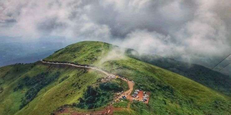 a road on a Mullayanagiri hill in Chikmagalur