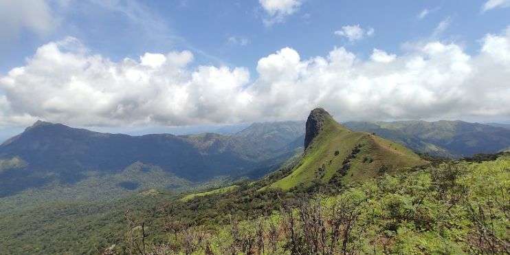 Majestic view of Ettina Bhuja mountains from a high point.