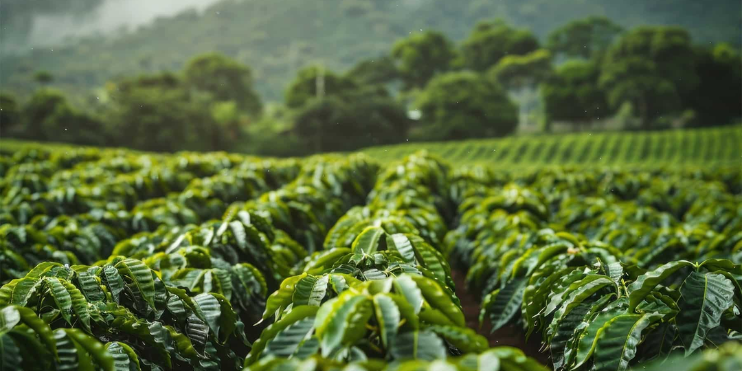 Coffee plants thriving in a lush field, showcasing the serene beauty of Sakleshpur's coffee estates and plantation experiences.
