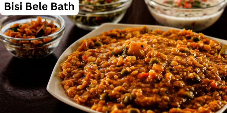 Bisi Bele Bath, a spicy rice and lentil dish from Karnataka, featuring tamarind, vegetables, and rich masala.